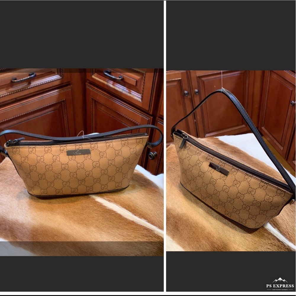 -❌SOLD❌✳️AUTH GUCCI ICONIC PRINT TAB POCHETTE EUC - Picture 4 of 14